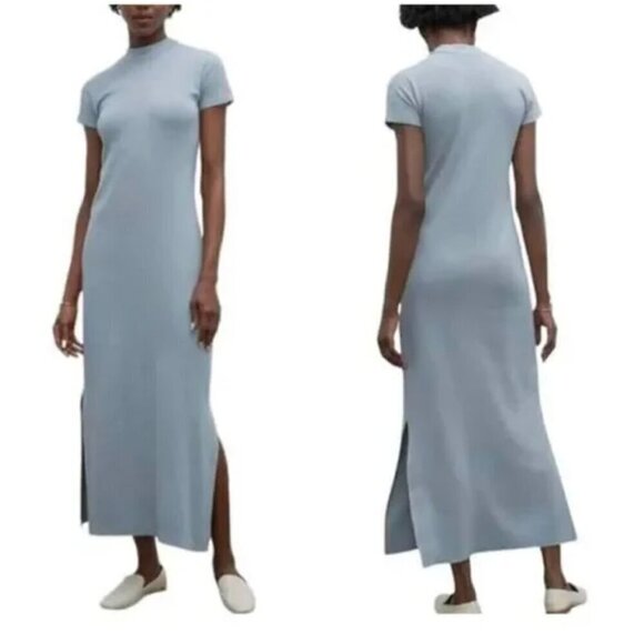 Club Monaco Dresses & Skirts - Club Monaco Tea Dyed Mock Neck Rib Maxi Dress with Stretch, Size XXS